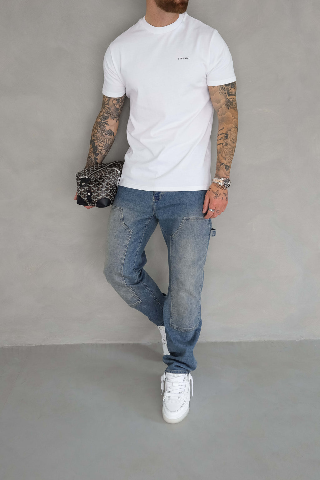 Legend London Jeans CARPENTER JEANS - WASHED STONE BLUE