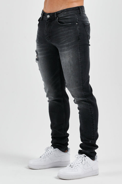 Legend London Jeans - slim 2.0 SLIM FIT JEANS 2.0 DISTRESSED - GREY WASH