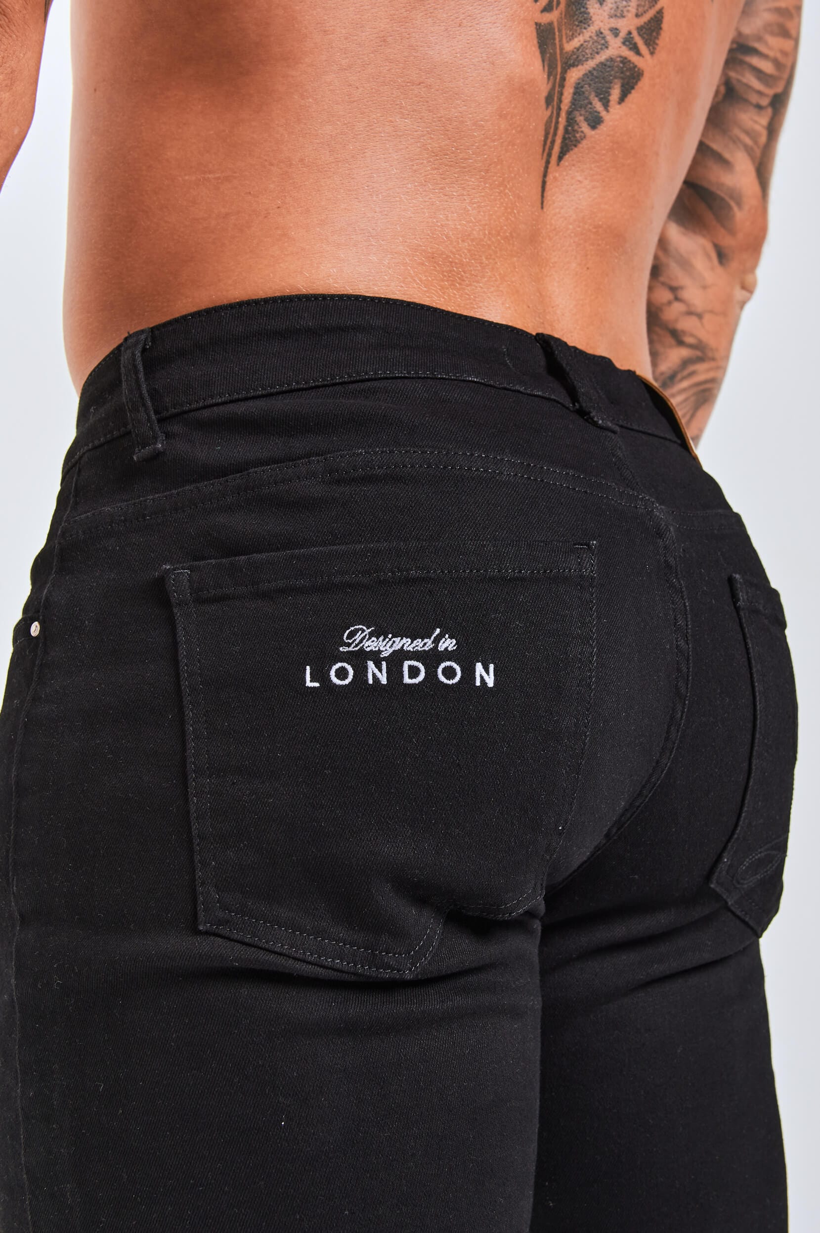 Legend London Jeans - slim 2.0 SLIM FIT JEANS 2.0 EMBROIDERED PRINTED DENIM - BLACK