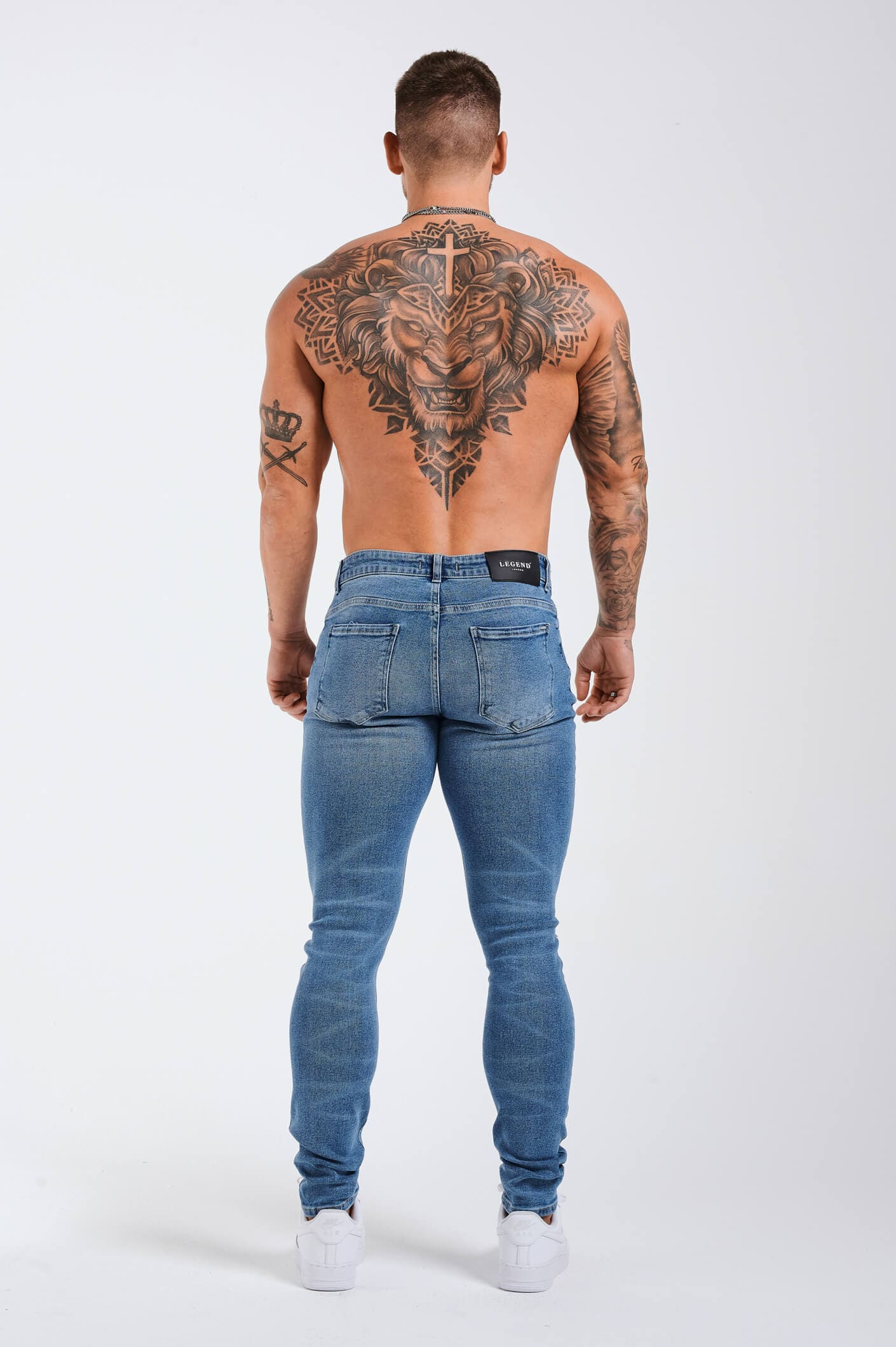 Legend London Jeans - slim 2.0 SLIM FIT JEANS 2.0 ESSENTIAL RIPPED - BLUE WASH