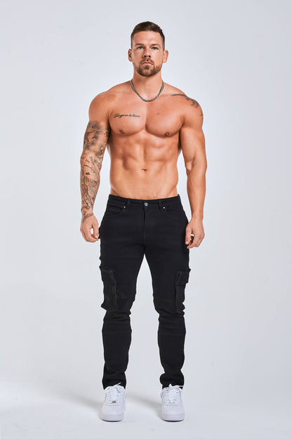 Legend London Jeans - slim 2.0 SLIM FIT JEANS 2.0 UTILTY CARPENTER - BLACK