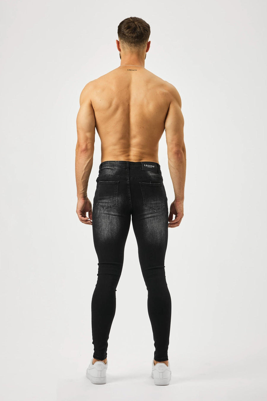 Legend London Jeans - spray on CHARCOAL WASH SPRAY - ON JEANS - MULIT RIP