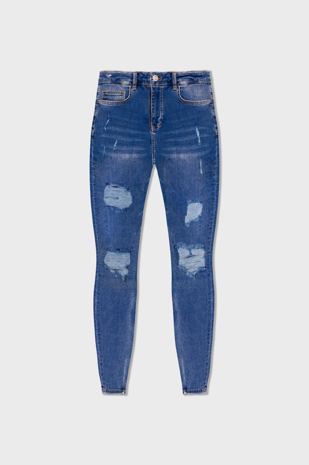 Legend London Jeans - spray-on DONKERBLAUWE JEANS - GESCHEURD EN GEREPAREERD