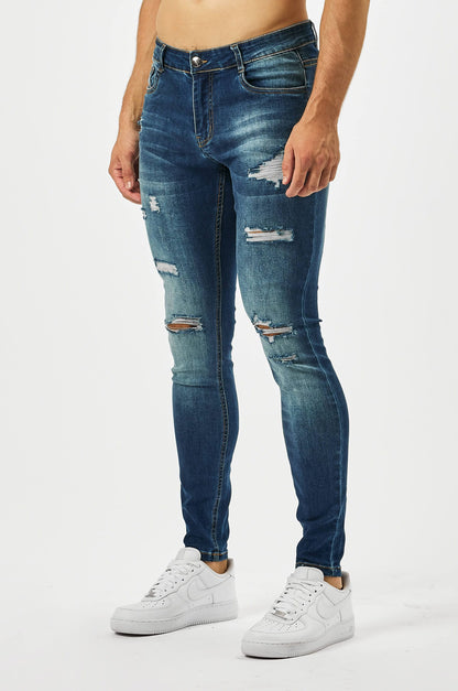 Legend London Jeans - spray on DARK WASH SPRAY - ON JEANS - MULTI RIP