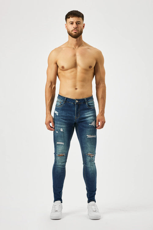 Legend London Jeans - spray on DARK WASH SPRAY - ON JEANS - MULTI RIP