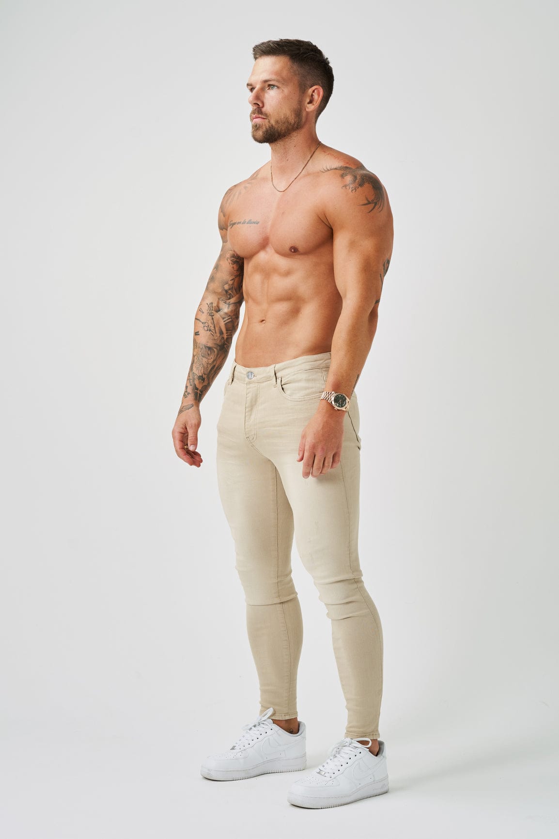 Legend London Jeans - spray on SKINNY FIT JEANS - SAND