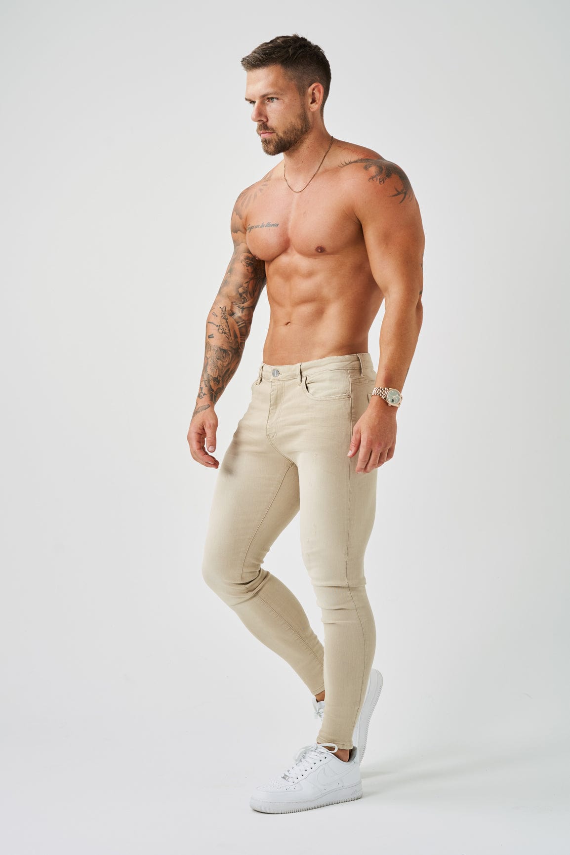 Legend London Jeans - spray on SKINNY FIT JEANS - SAND