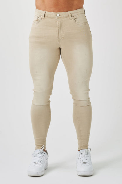 Legend London Jeans - spray on SKINNY FIT JEANS - SAND