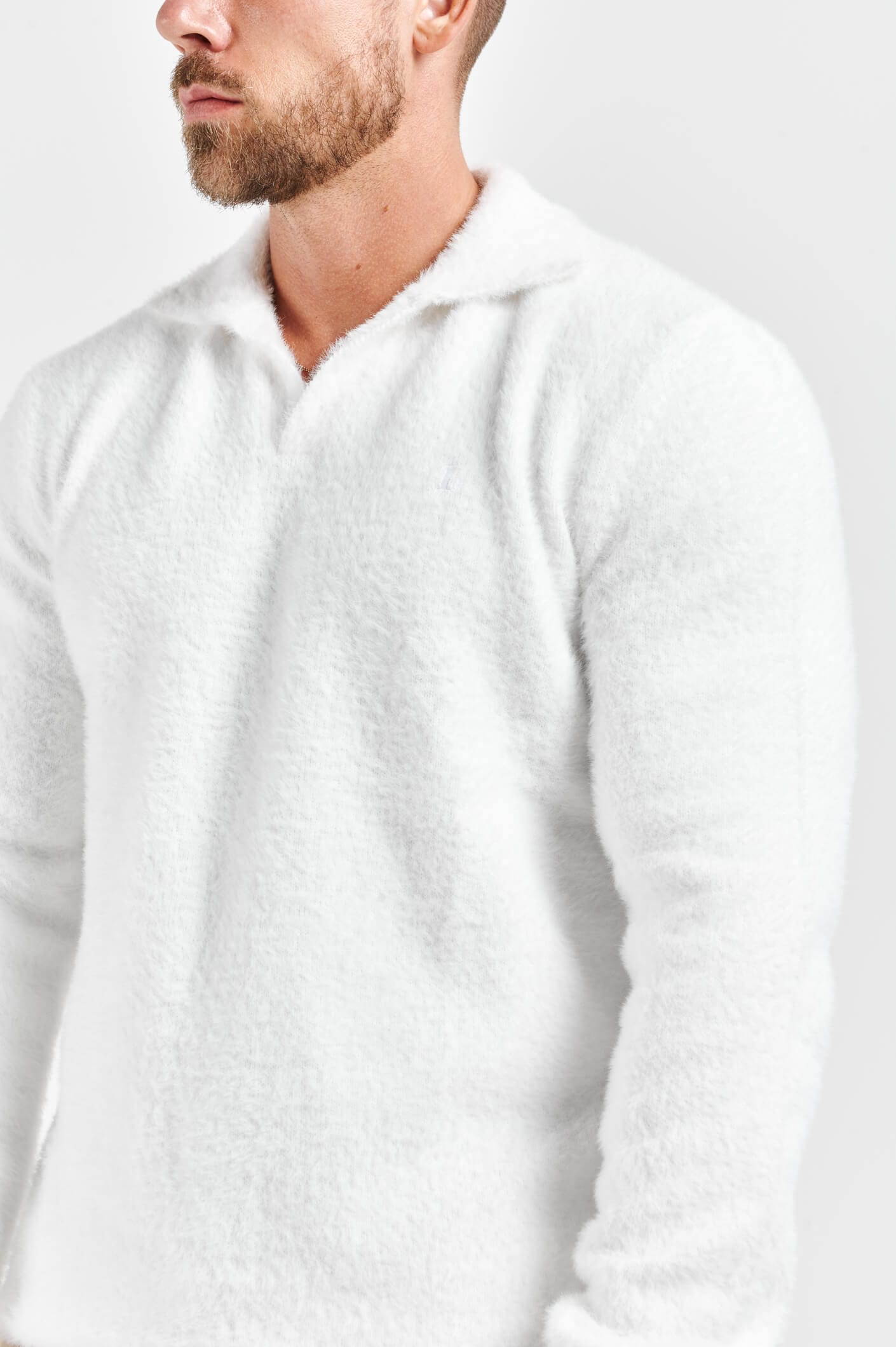 Legend London KNITWEAR BRUSHED POLO - CREAM