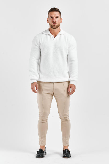 Legend London KNITWEAR BRUSHED POLO - CREAM