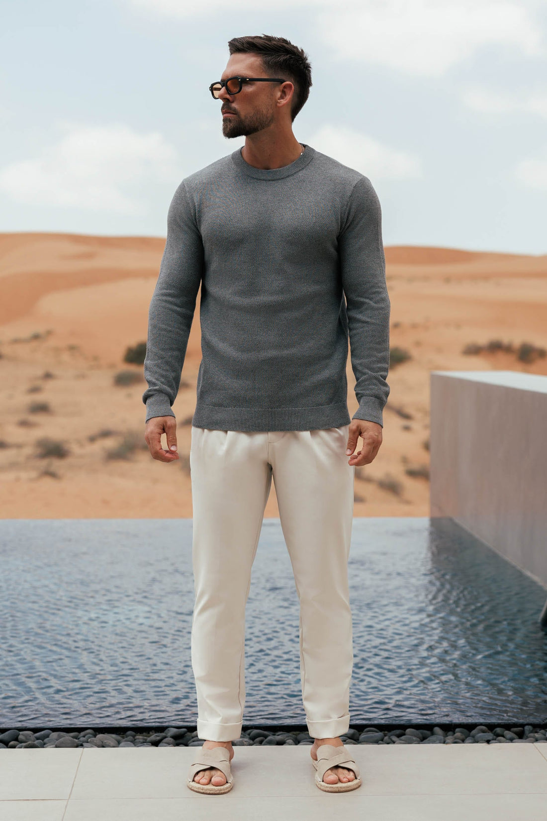 Legend London KNITWEAR COAST SWEATSHIRT - DARK GREY