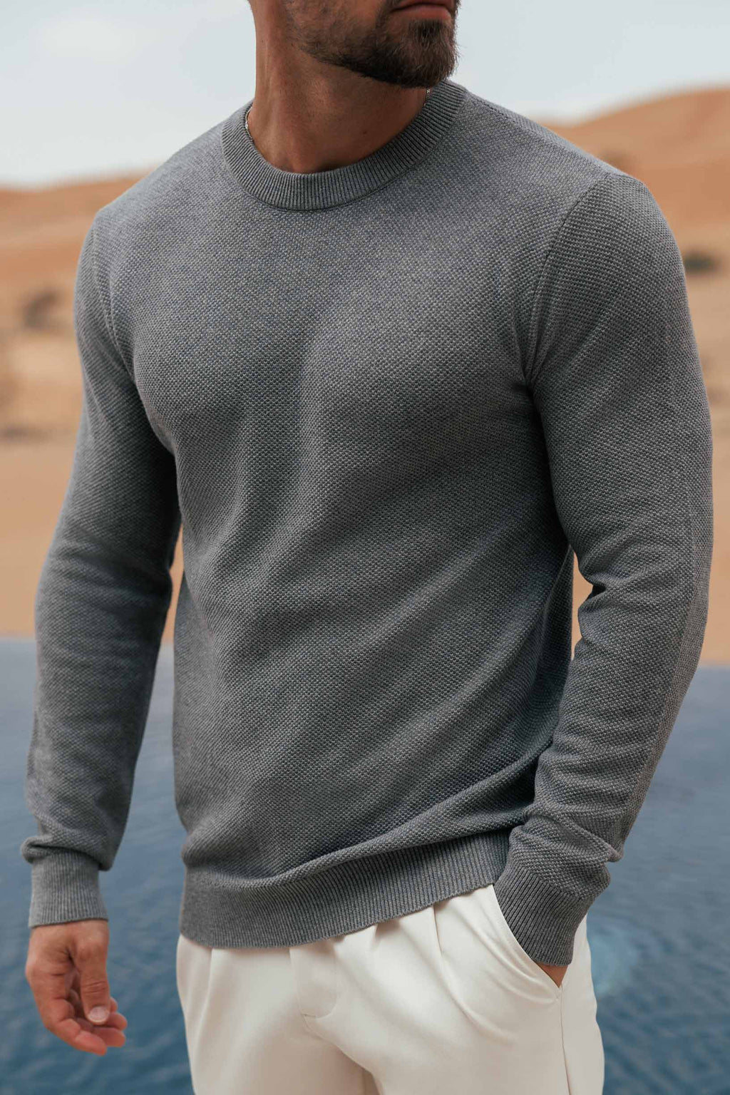 Legend London KNITWEAR COAST SWEATSHIRT - DARK GREY