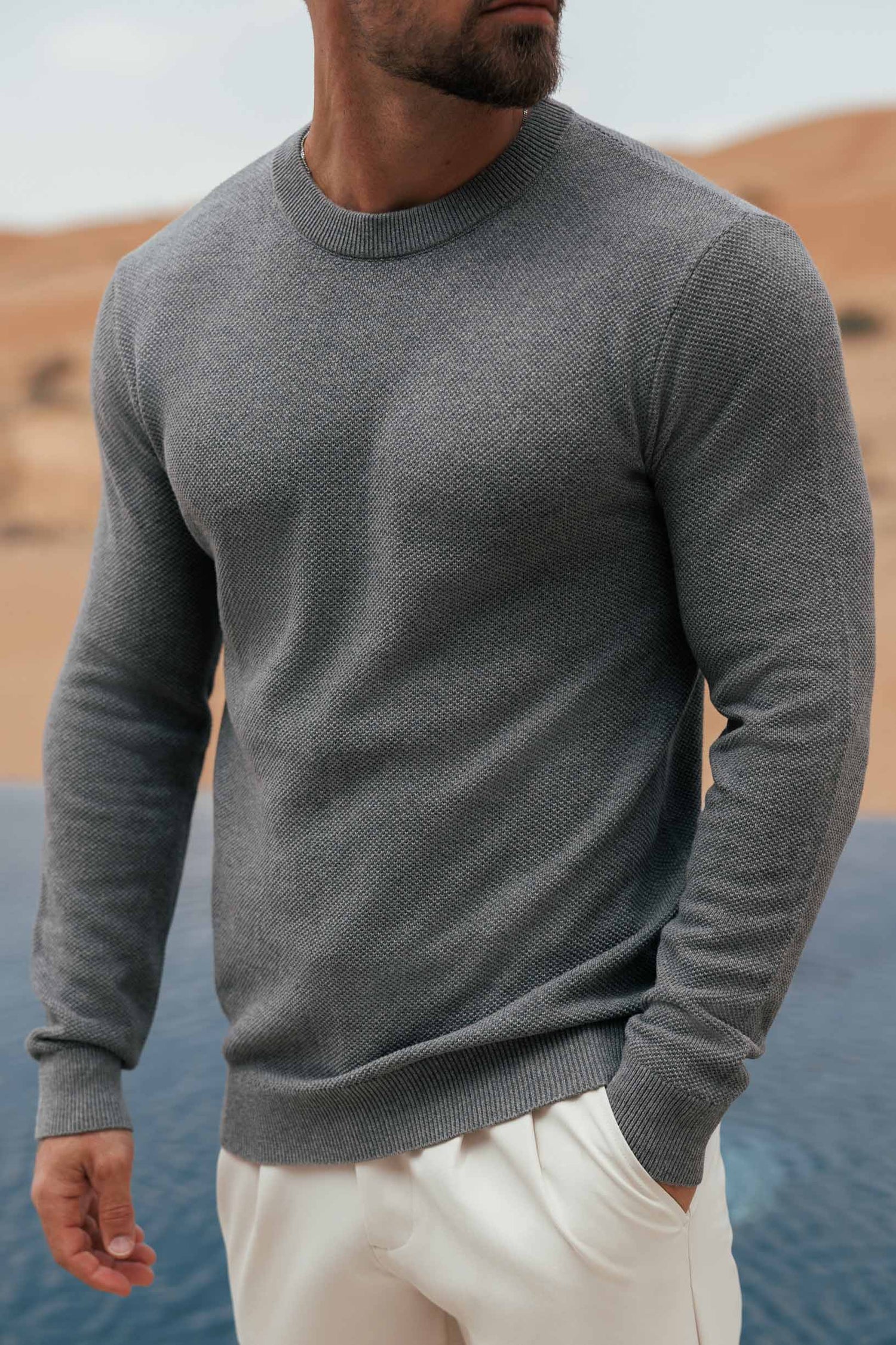 Legend London KNITWEAR COAST SWEATSHIRT - DARK GREY