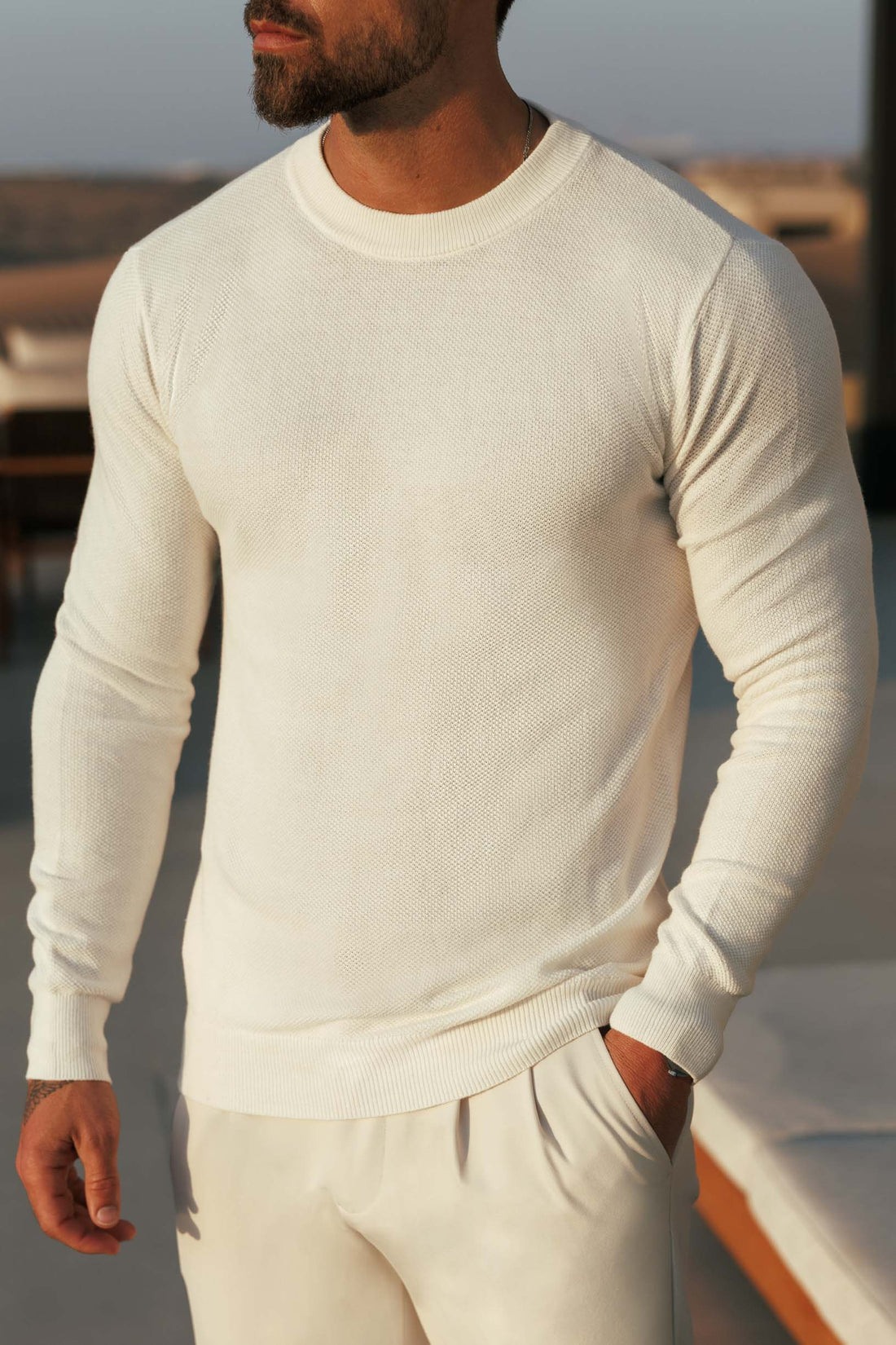 Legend London KNITWEAR COAST SWEATSHIRT - ECRU