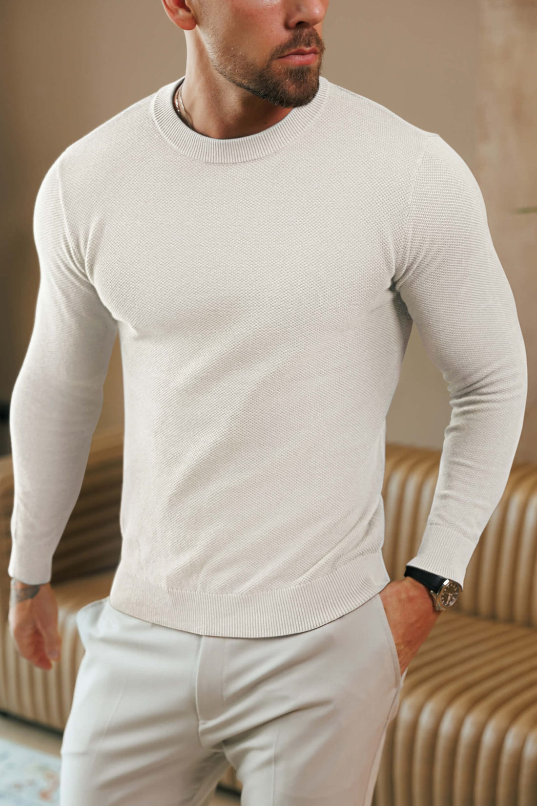 Legend London KNITWEAR COAST SWEATSHIRT - ECRU