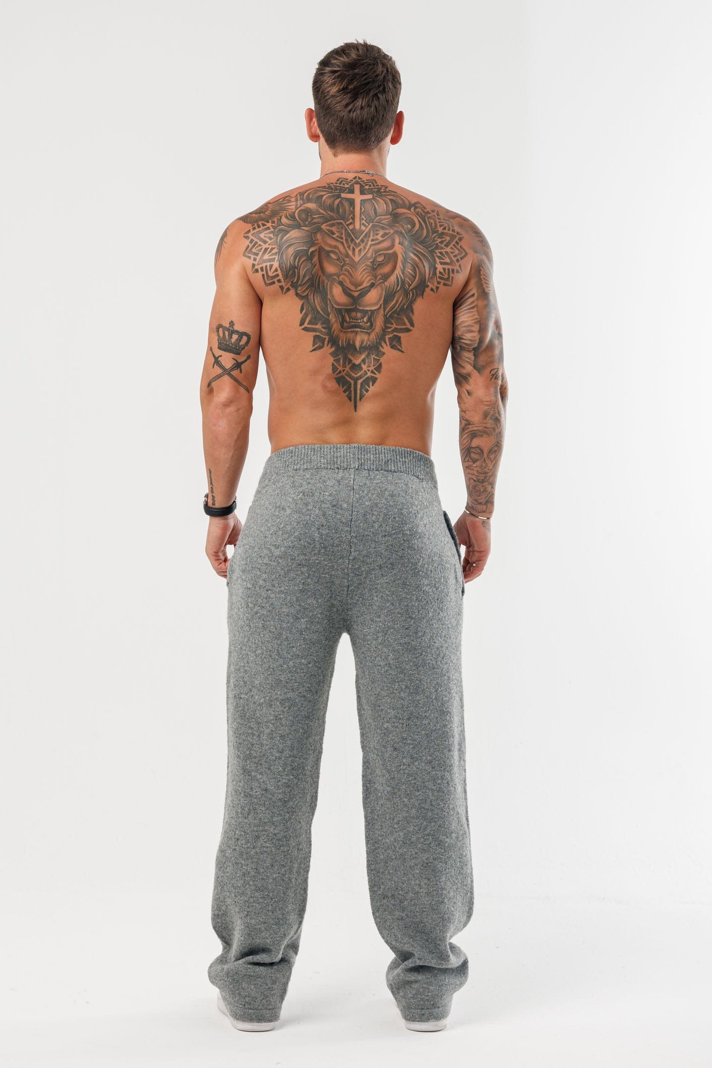 LEGEND LONDON KNITWEAR - JOGGERS KNIT JOGGER - GREY MARL