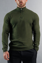 Legend London JERSEY DE PUNTO CON CREMALLERA HASTA EL PECHO - OLIVA OSCURO