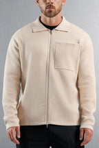 Legend London gilet zippé en maille - crème