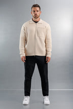 Legend London cardigan zippé en maille - crème