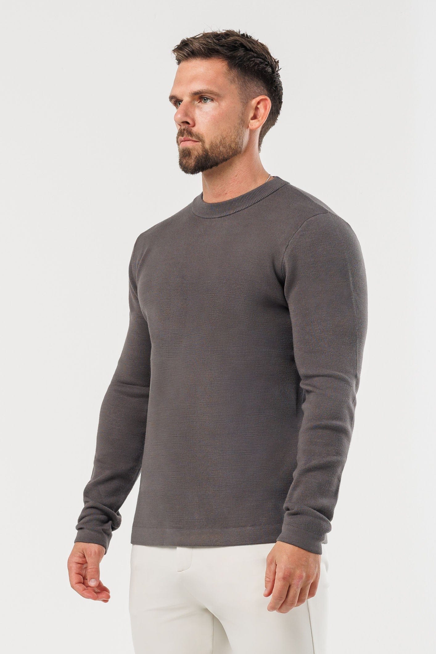 Legend London KNITWEAR LUXE KNIT SWEATER - DARK GREY