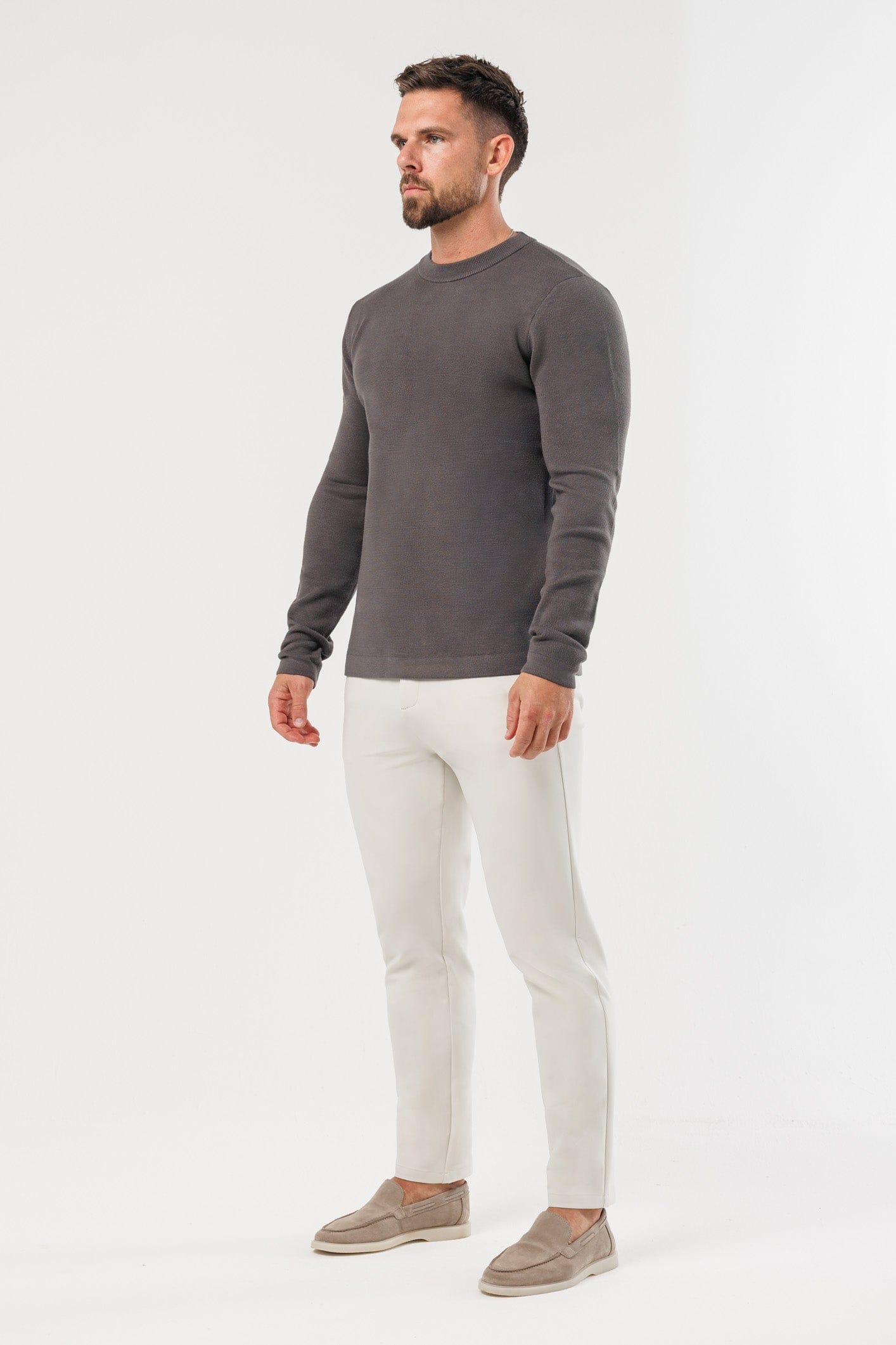 Legend London KNITWEAR LUXE KNIT SWEATER - DARK GREY