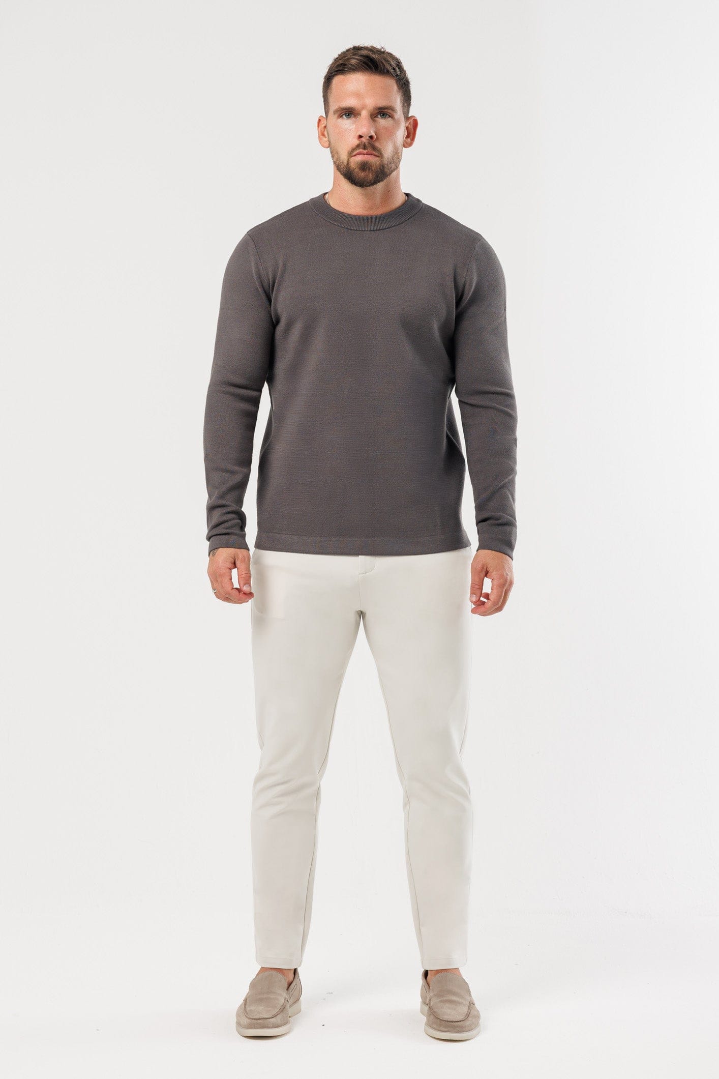 Legend London KNITWEAR LUXE KNIT SWEATER - DARK GREY
