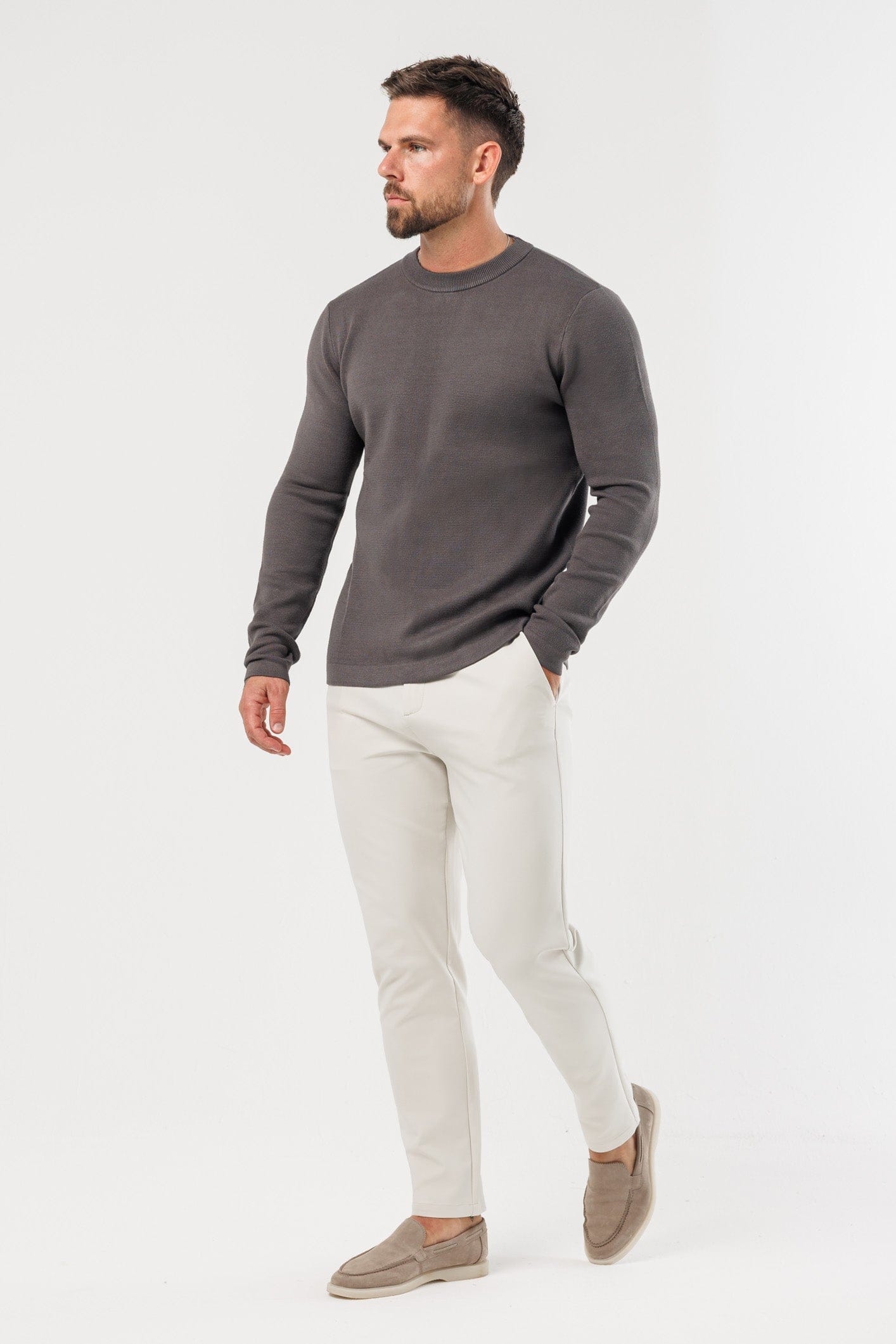 Legend London KNITWEAR LUXE KNIT SWEATER - DARK GREY