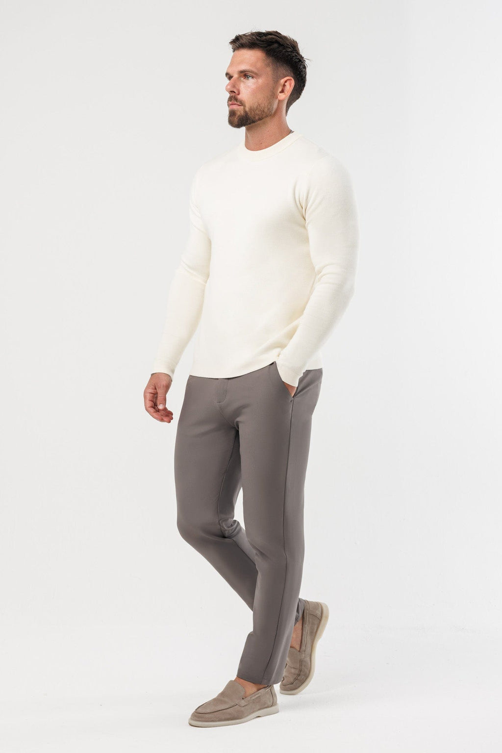 Legend London STRICKMODE LUXUS-STRICKPULLOVER - HELLCREME