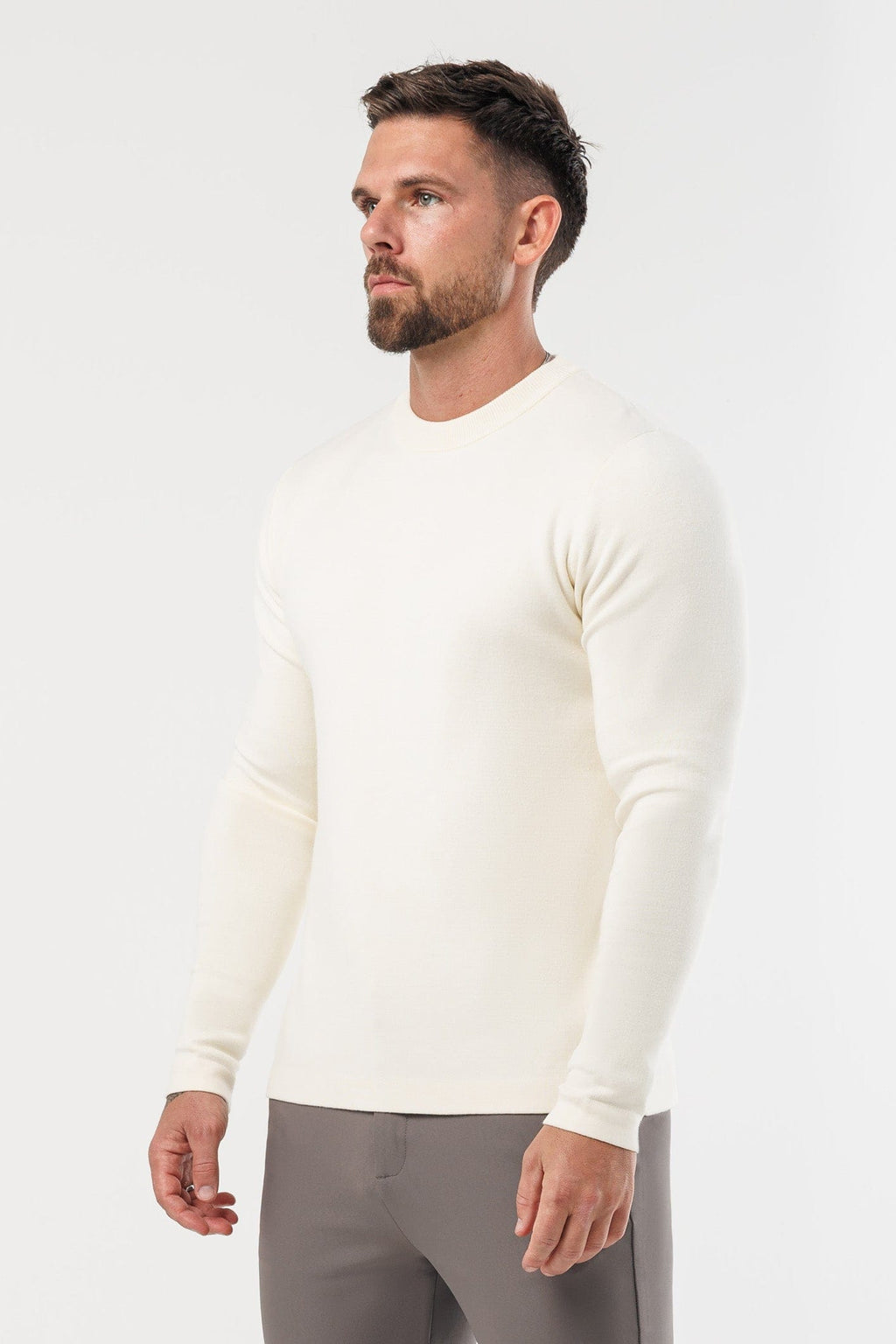 Legend London STRICKMODE LUXUS-STRICKPULLOVER - HELLCREME