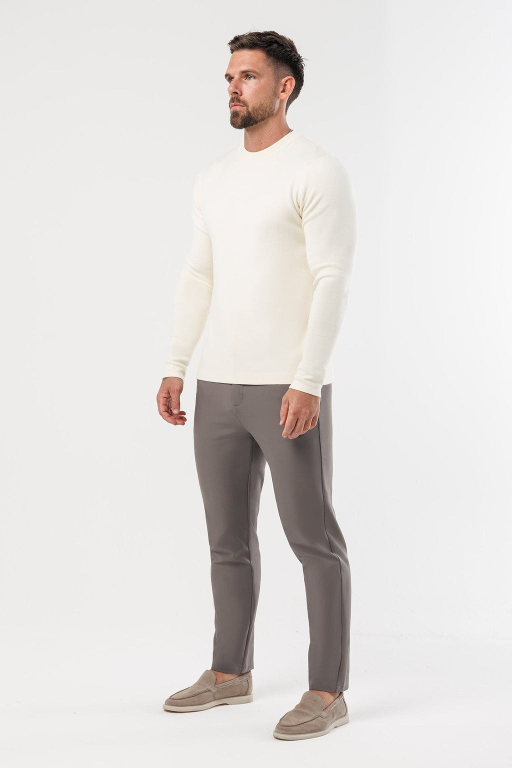 Legend London STRICKMODE LUXUS-STRICKPULLOVER - HELLCREME