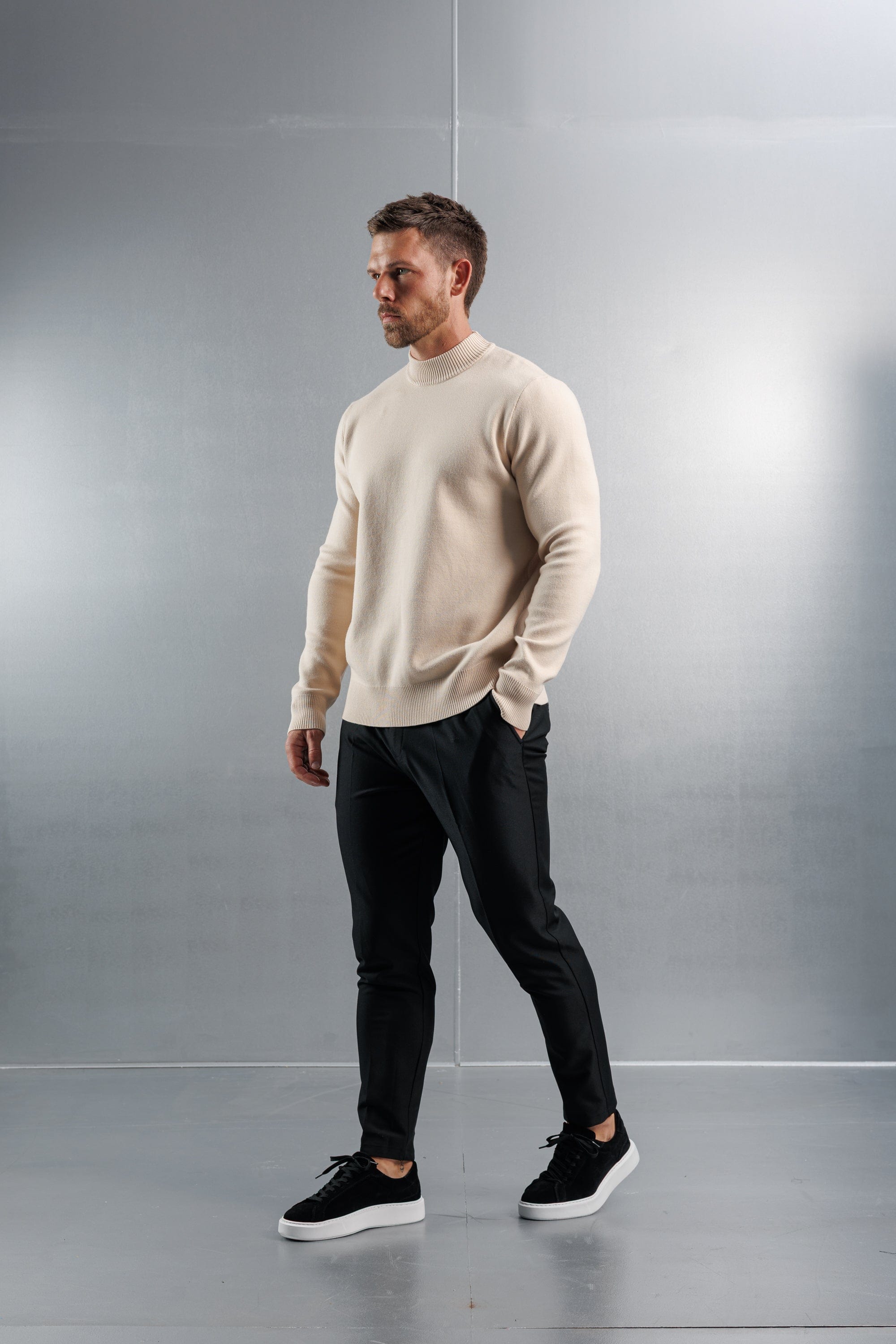 Legend London KNITWEAR MOCK NECK SWEATER - CREME