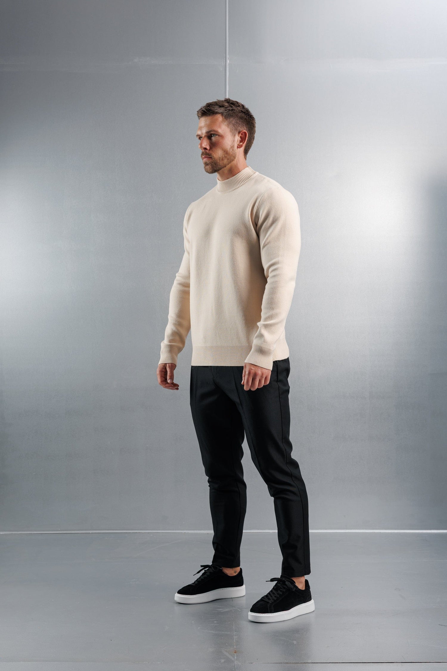Legend London KNITWEAR MOCK NECK SWEATER - CREME