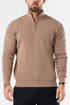 Legend London KNITWEAR RIDGE KNIT QUARTER ZIP - BROWN