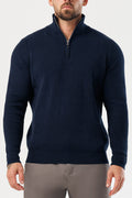 Legend London SUÉTER DE PUNTO RIDGE KNIT CON MEDIA CREMALLERA - AZUL MARINO