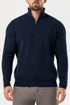 Legend London KNITWEAR RIDGE KNIT QUARTER ZIP - NAVY