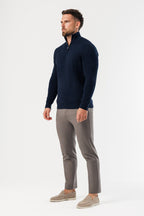 alt
Legend London jersey de punto Ridge con cremallera de cuarto - azul marino