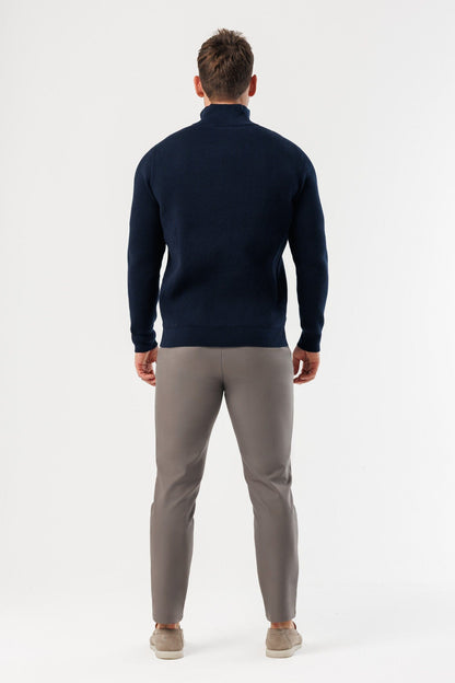 Legend London KNITWEAR RIDGE KNIT QUARTER ZIP - NAVY