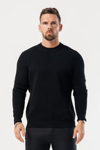 Legend London KNITWEAR RIDGE KNIT SWEATER - BLACK