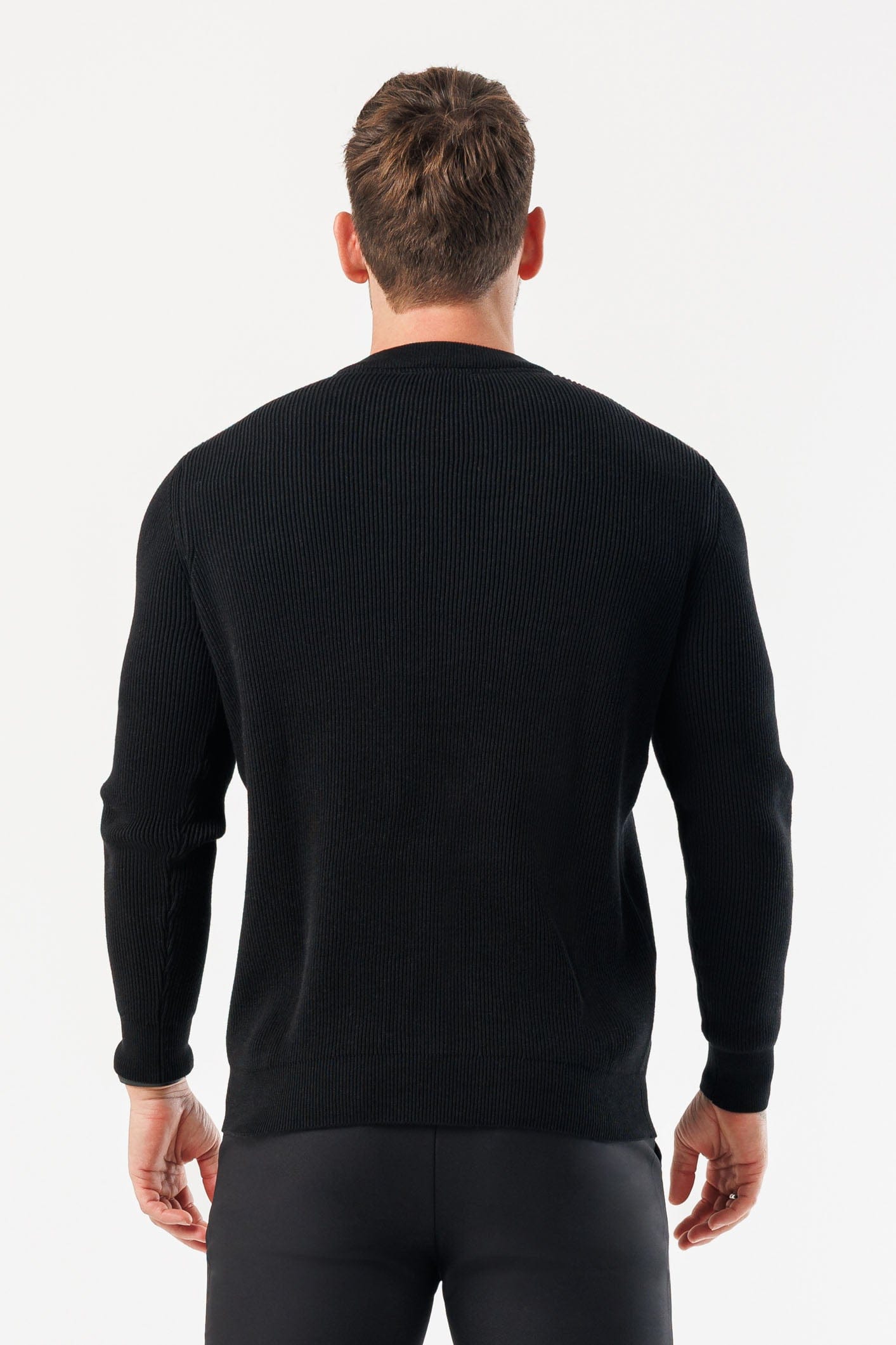 Legend London KNITWEAR RIDGE KNIT SWEATER - BLACK