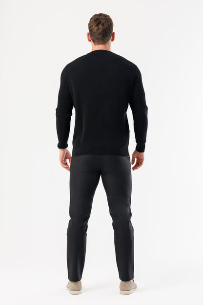 Legend London KNITWEAR RIDGE KNIT SWEATER - BLACK