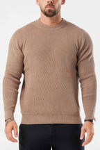 Legend London KNITWEAR RIDGE KNIT SWEATER - BROWN