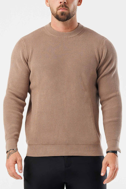 Legend London KNITWEAR RIDGE KNIT SWEATER - BROWN