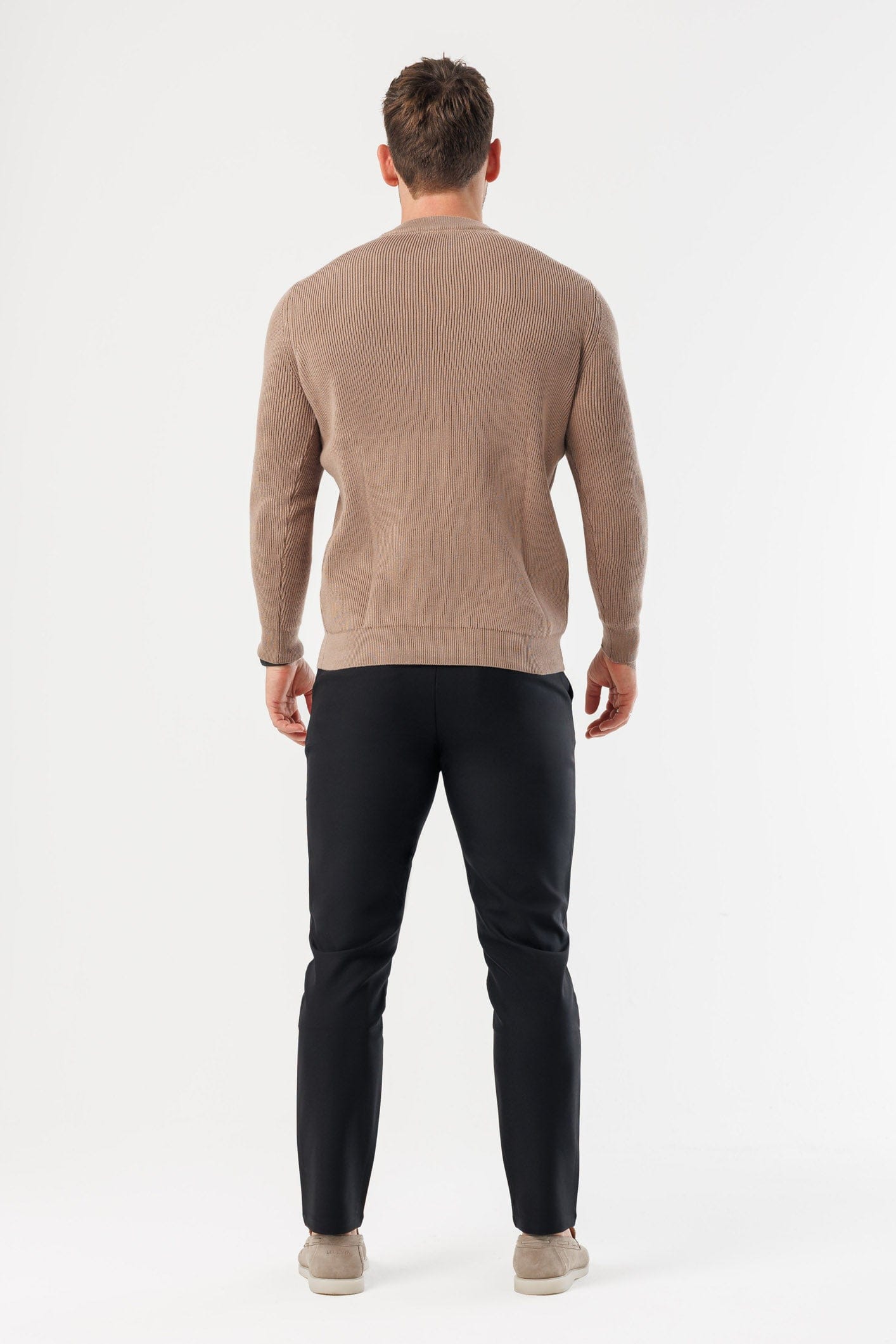 Legend London KNITWEAR RIDGE KNIT SWEATER - BROWN