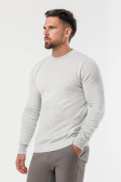 Legend London KNITWEAR RIDGE KNIT SWEATER - GREY MARL