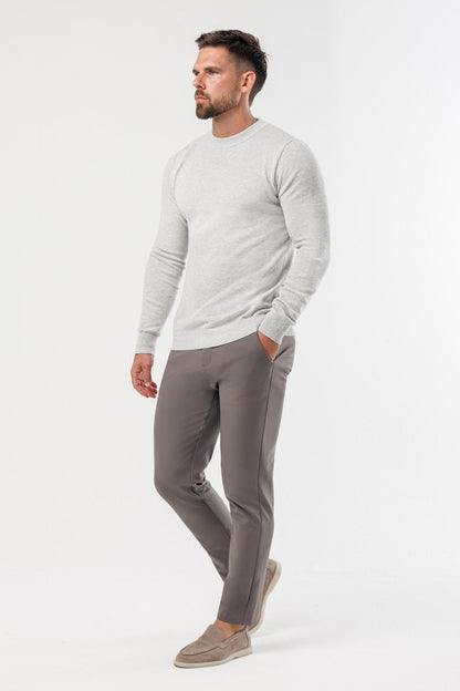 Legend London KNITWEAR RIDGE KNIT SWEATER - GREY MARL