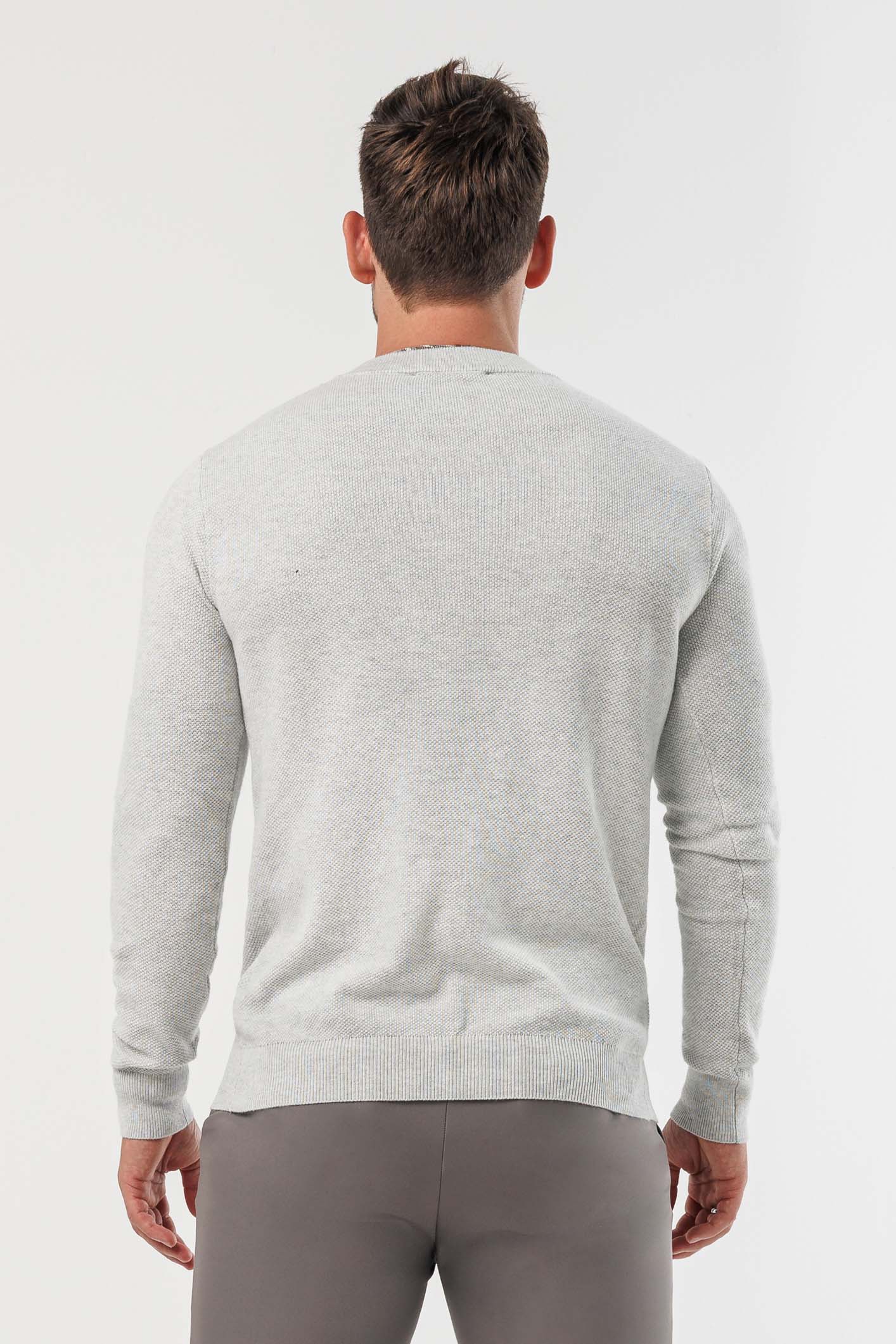 Legend London KNITWEAR RIDGE KNIT SWEATER - GREY MARL