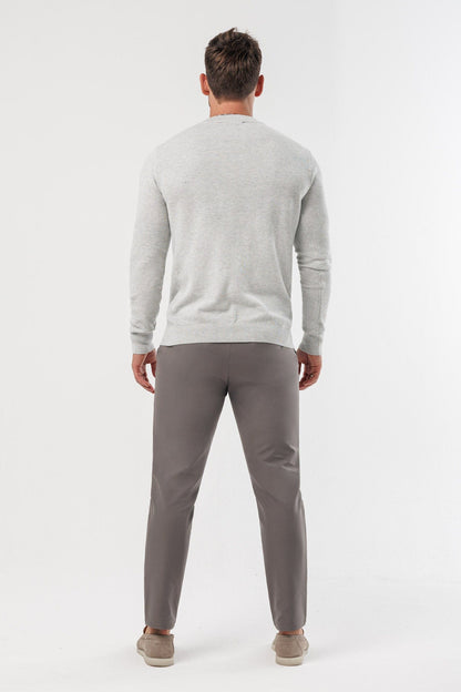 Legend London KNITWEAR RIDGE KNIT SWEATER - GREY MARL