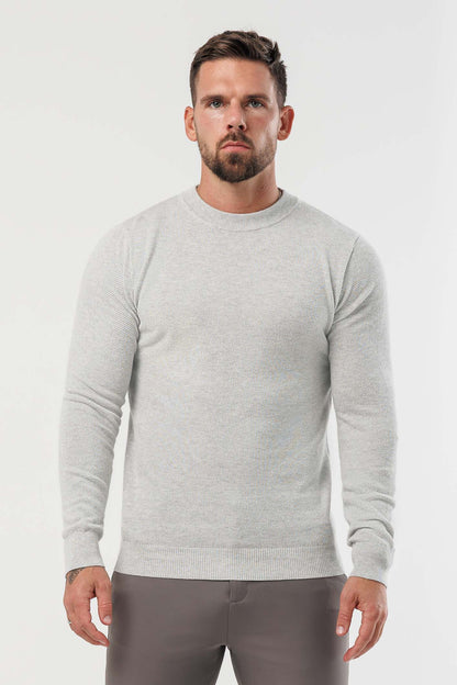 Legend London KNITWEAR RIDGE KNIT SWEATER - GREY MARL