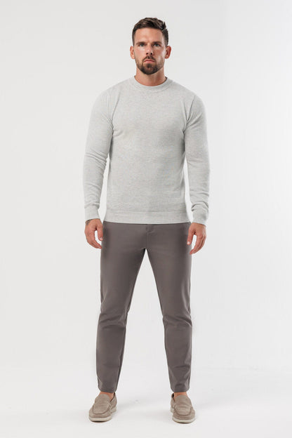Legend London KNITWEAR RIDGE KNIT SWEATER - GREY MARL