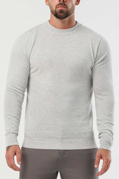 Legend London KNITWEAR RIDGE KNIT SWEATER - GREY MARL
